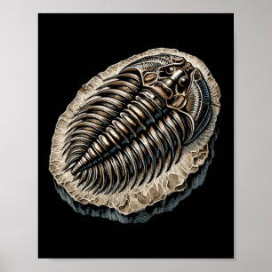 Fossil Hunter Fossil Jagdpaläontologe Trilob Poster