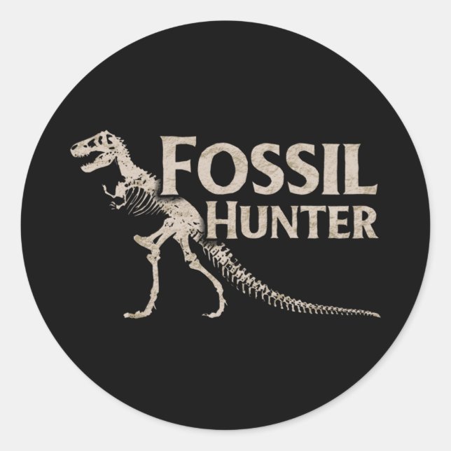 Fossil Hunter Paleontology Dinosaur Fossils Runder Aufkleber (Vorderseite)