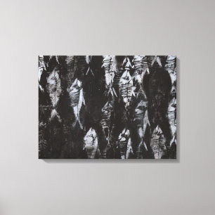 Fossile weiße Fische im schwarzen Hintergrund Leinwanddruck