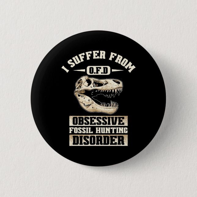 Fossilienjagd Dinosaurier Knochen Paläontologe Fos Button (Vorderseite)