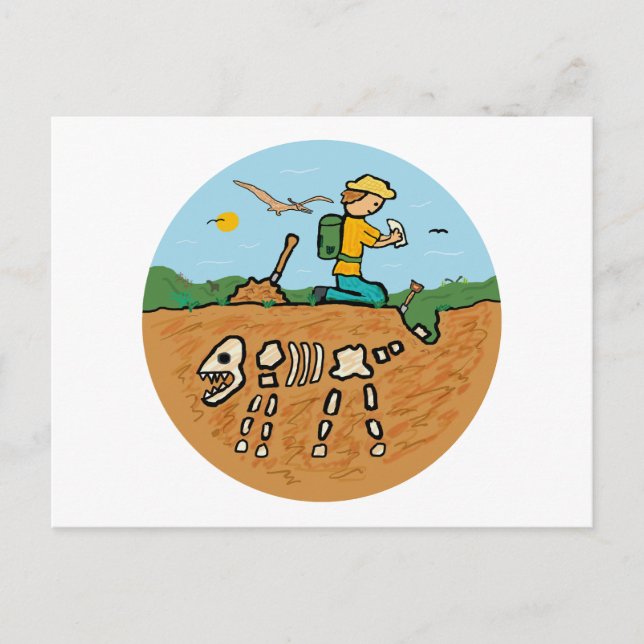 Fossilienjagd Postkarte (Vorderseite)