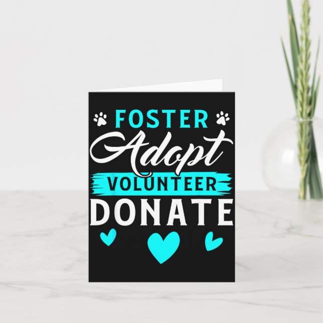 Foster Adopt Volunteer Donate Funny Animal Rescue  Karte (Vorderseite)