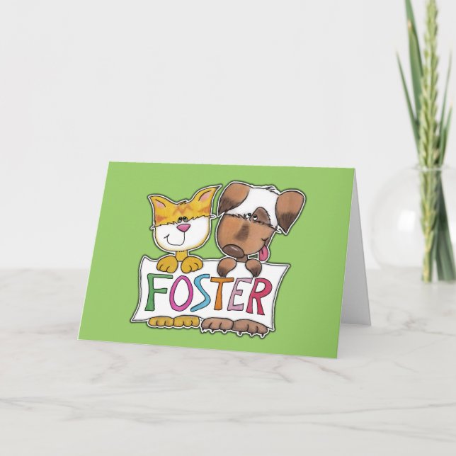 FOSTER-Banner für Hunde und Katzen Dankeskarte (Vorderseite)