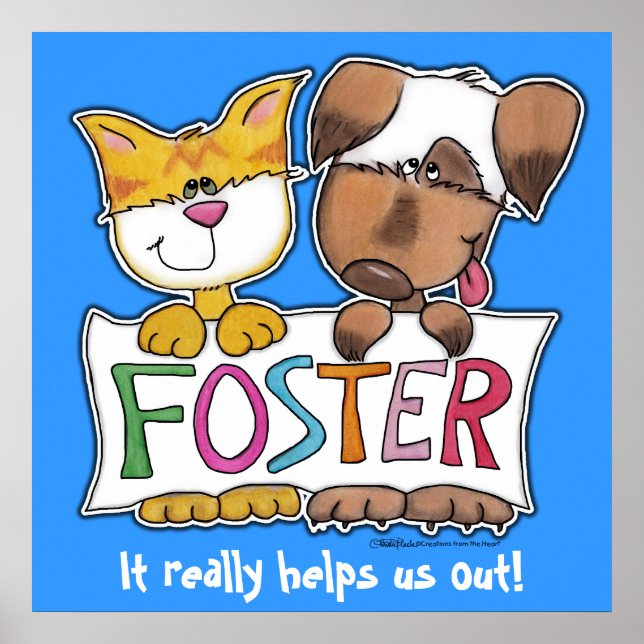 FOSTER-Banner für Hunde und Katzen Poster (Vorne)