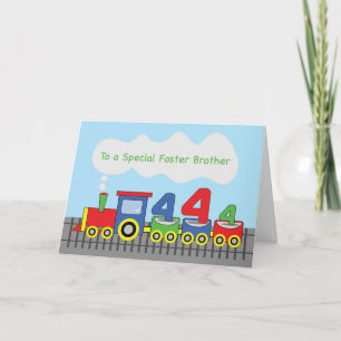 Foster Brother 4th Birthday farbenfrohe Bahn Track Karte