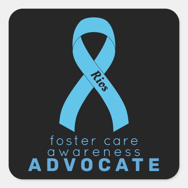 Foster Care Advocate Black Square Sticker (Vorderseite)