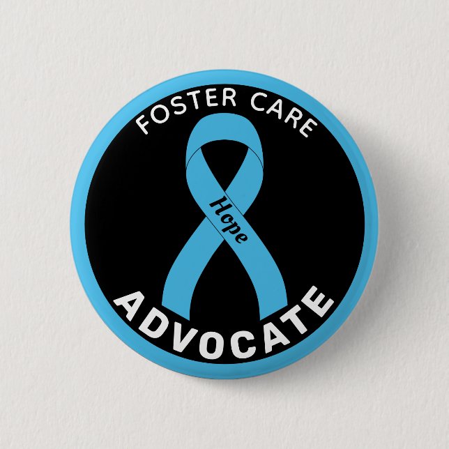 Foster Care Advocate Ribbon Black Button (Vorderseite)