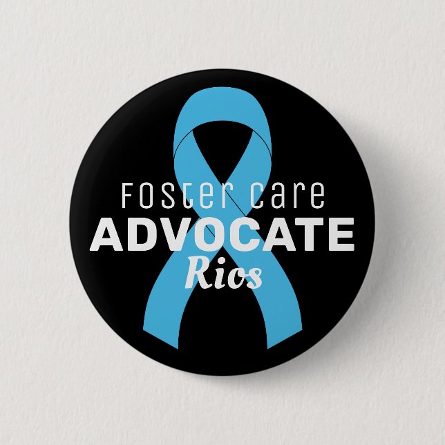 Foster Care Advocate Ribbon Black Button (Vorderseite)