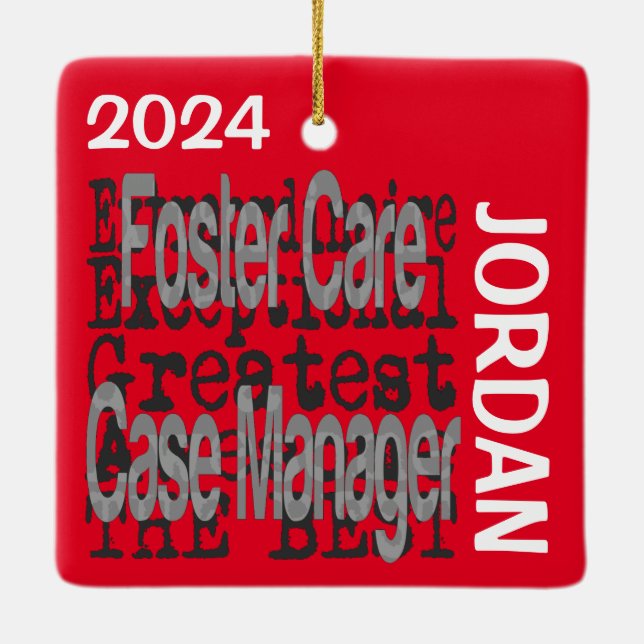 Foster Care Case Manager Extraordinator CUSTOM Keramikornament (Rückseite)