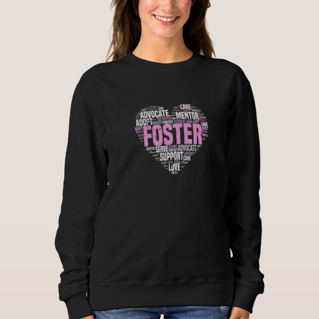Foster Care Word Cloud Heart Cute Foster Parents Sweatshirt (Vorderseite)