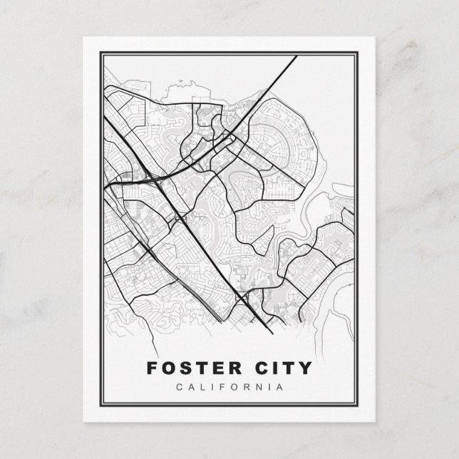 Foster City Map Feiertagspostkarte (Vorderseite)