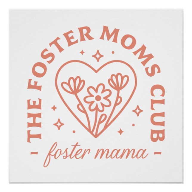 Foster Mom Club Adoption Mama Blumenästhetik Poster (Vorderseite)