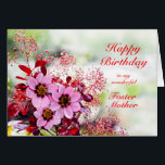 Foster Mother Birthday Pink Blume<br><div class="desc">Eine Geburtstagskarte für deine Pflegemutter. Rosa Hellebore-Blume,  auch bekannt als die Weihnachtsfeier,  Set vor einem Hintergrund von roten Blätter aus dem Cotinus-Strauß.</div>