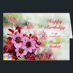 Foster Mother Birthday Pink Blume<br><div class="desc">Eine Geburtstagskarte für deine Pflegemutter. Rosa Hellebore-Blume,  auch bekannt als die Weihnachtsfeier,  Set vor einem Hintergrund von roten Blätter aus dem Cotinus-Strauß.</div>