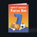 Foster Son 7th Birthday Sports Balls Karte<br><div class="desc">Sie wissen,  dass Ihre Pflegejunges Lieben,  mit Bälle zu spielen,  und diese Karte wäre die perfekte Karte,  um ihm seinen 7. Geburtstag zu schenken. Das wird sicherlich seinen Geburtstag mehr Spaß machen.</div>