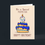 Foster Son 9th Birthday, 9 on Sweet Blue Cake Karte<br><div class="desc">Sie sollten unbedingt erwägen,  Ihrem Pflegesohn diese Karte zu schenken,  wenn er seinen 9. Geburtstag feiert. Er wird den süßen blauen Kuchen,  der mit bunten Bonbons bedeckt ist,  auf jeden Fall auf der Vorderseite dieser Karte Liebe</div>