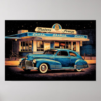 Fosters Freeze und '47 Chevy Poster