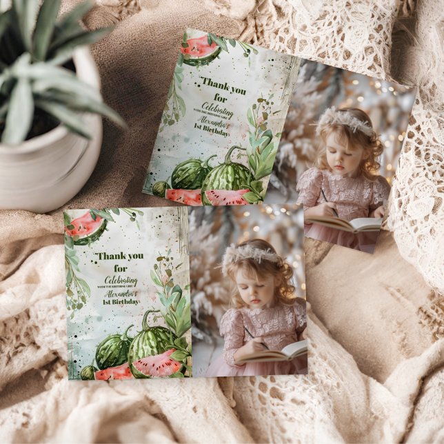 Foto 1. Watermelon Geburtstag Dankeskarte (Von Creator hochgeladen)