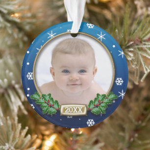 Foto   1. Weihnachten für Kinder (blau) Ornament