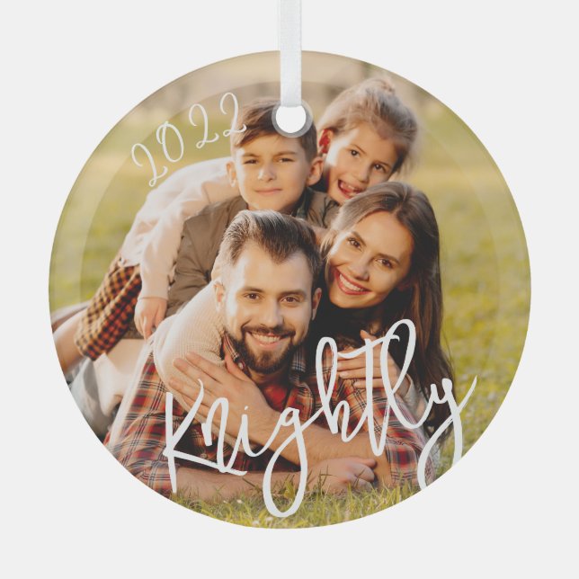 Foto 2022 für benutzerdefinierte moderne Skriptfam Ornament Aus Glas (Vorderseite)