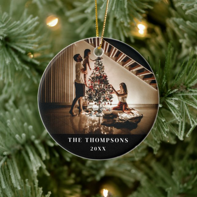 Foto 2024 auf beiden Seiten Weihnachten Keramik Ornament (Baum)
