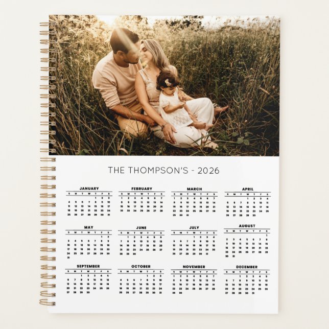 Foto 2026 Kalender 12 Monate Monogramm Planer (Vorderseite)