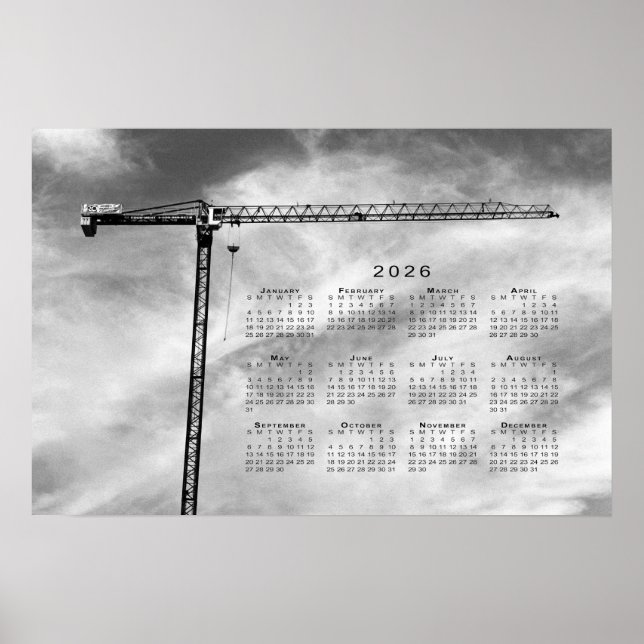 Foto 2026 Kalender der Kunsthandwerkskrane Poster (Vorne)