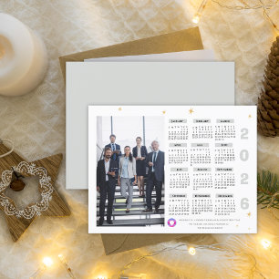 Foto 2026 Kalender Unternehmens Geschäftsfirma Feiertagspostkarte