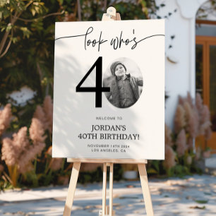 Foto 40. Geburtstag Begrüßungszeichen Schau mal, Poster