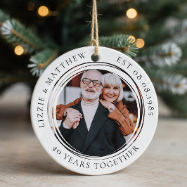 Foto 40 Jahre Hochzeitstag Foto Keramik Ornament