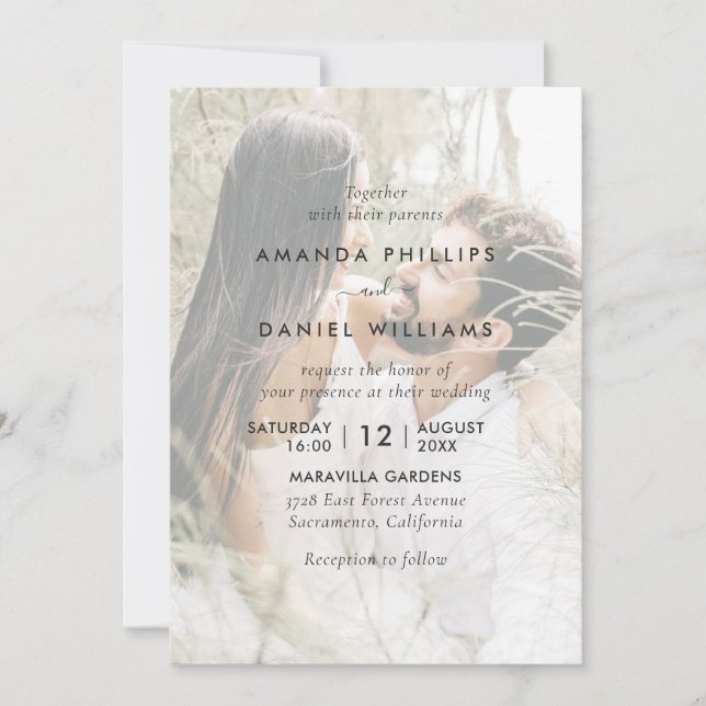 Foto 4 Overlay Elegante Moderne Hochzeit Einladung (Vorderseite)