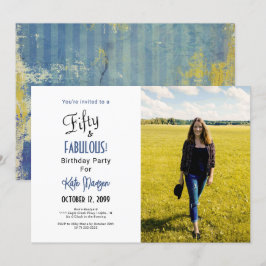 Foto 50 & FABULOUS 50. Geburtstagsparty Blues Einladung