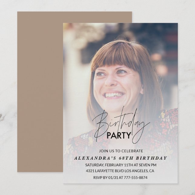 Foto 68. Geburtstagsfeier Einladung (Vorne/Hinten)