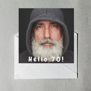 Foto 70. Geburtstagsparty hello 70 Typ weiß Einladung