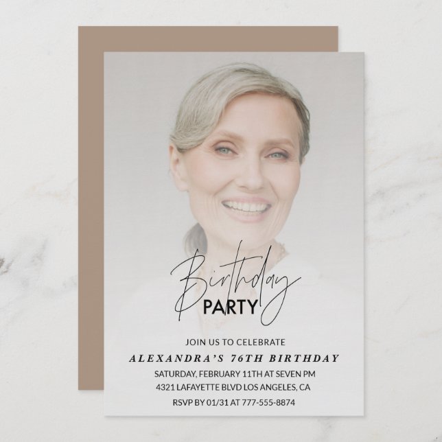 Foto 76. Geburtstagsfeier Einladung (Vorne/Hinten)