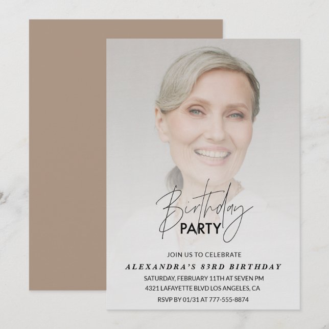 Foto 83. Geburtstagsfeier Einladung (Vorne/Hinten)