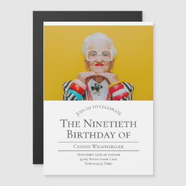Foto 90 Geburtstag Magneteinladung