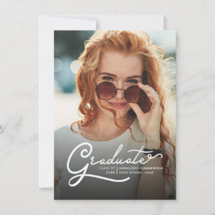 Foto Abschluss 2025 Modernes Script Grad Party Einladung