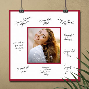 Foto-Abschluss-Autogramm Scharlachroter Rand Poster