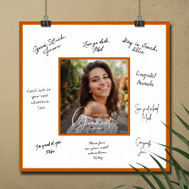 Foto Abschluss Autograph Burnt Orange Border Poster