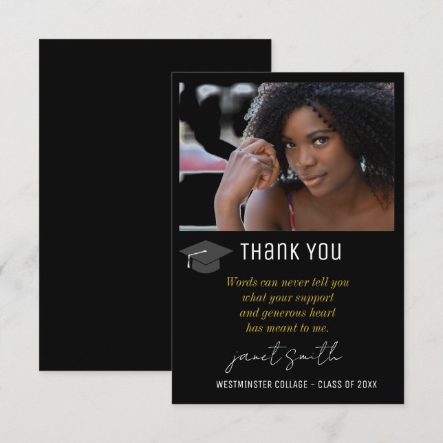 Foto Abschluss Dankeskarte (Vorne/Hinten)