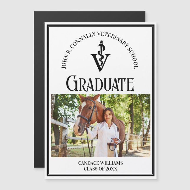 Foto-Abschluss der Veterinärschule Magnetkarte (Vorne/Hinten)