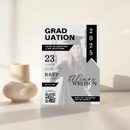 Foto-Abschluss für das Schwarzweißzeitschrift qr Einladung