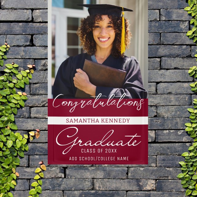 Foto Abschluss Glückwunschs Grad 2023 Burgund Banner (Von Creator hochgeladen)