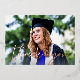 Foto Abschluss Hat White H Foil Danke Karte