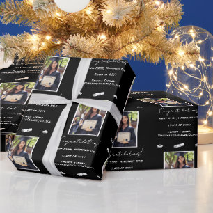Foto Abschluss Herzlichen Glückwunsch, Schwarz und Geschenkpapier