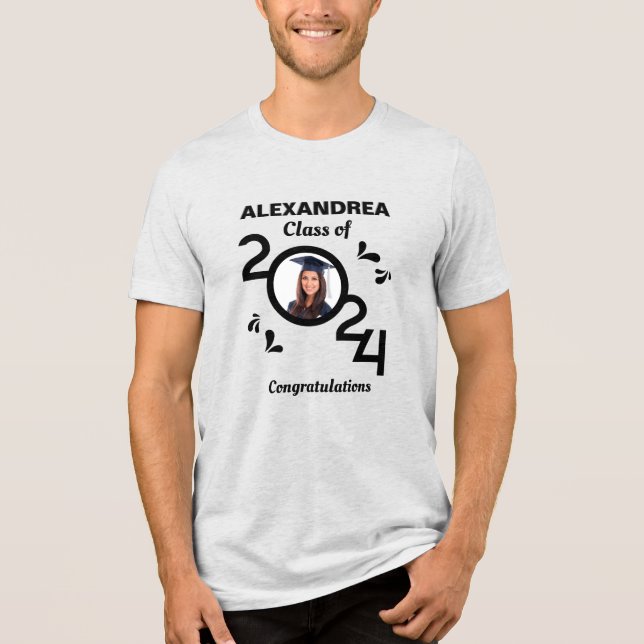 Foto-Abschluss-Klasse Jahr 2024 Tri-Blend Shirt (Vorderseite)