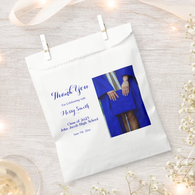 Foto Abschluss, Klasse von 2023 Blue Vielen Dank Geschenktütchen (Ausgeschnitten)