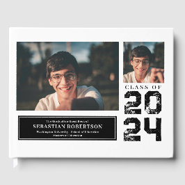 Foto Abschluss School Black and White Guest Book Gästebuch