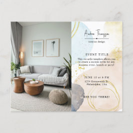 Foto Abstrakte Wasserfarben Formen GoId Foil Flyer